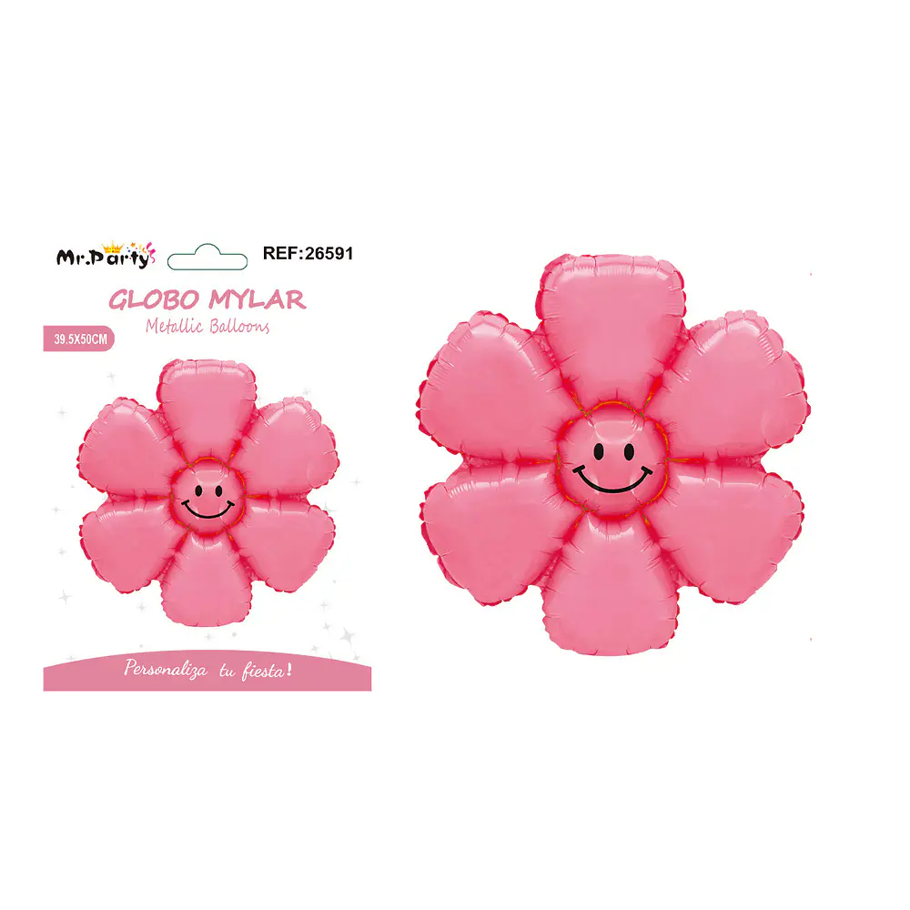 Globo metálico margarita color macarrón rosado 39.5*50cm