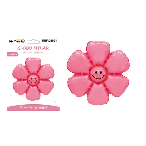 Globo metálico margarita color macarrón rosado 39.5*50cm