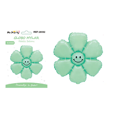 Globo metálico margarita color macarrón verde 39.5*50cm