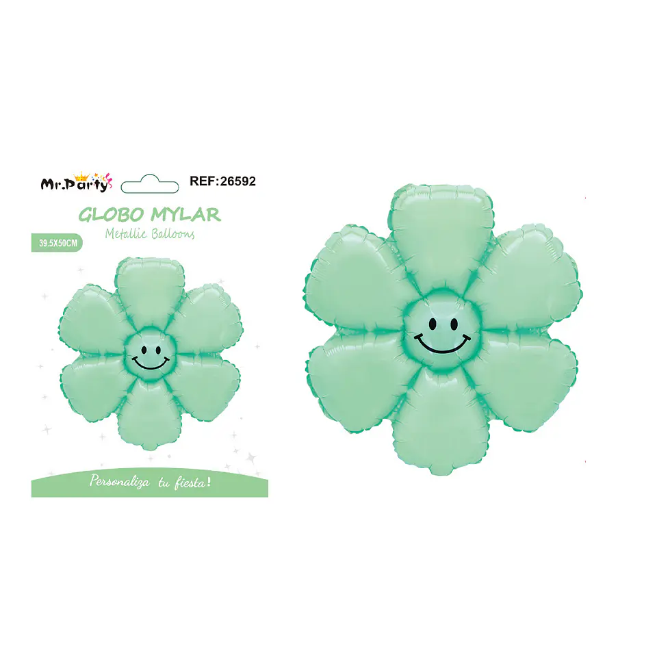 Globo metálico margarita color macarrón verde 39.5*50cm 1