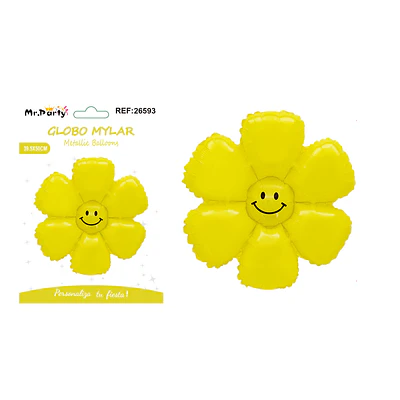 Globo metálico margarita color macarrón amarillo 39.5*50cm