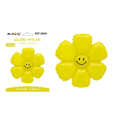 Globo metálico margarita color macarrón amarillo 39.5*50cm