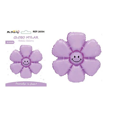 Globo metálico margarita color macarrón morado 39.5*50cm