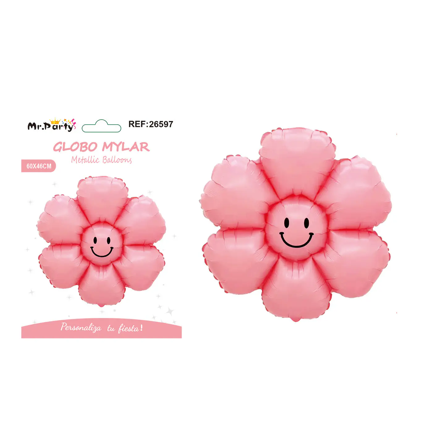 Globo metálico margarita doble cara color macarrón rosado 60*46cm 1