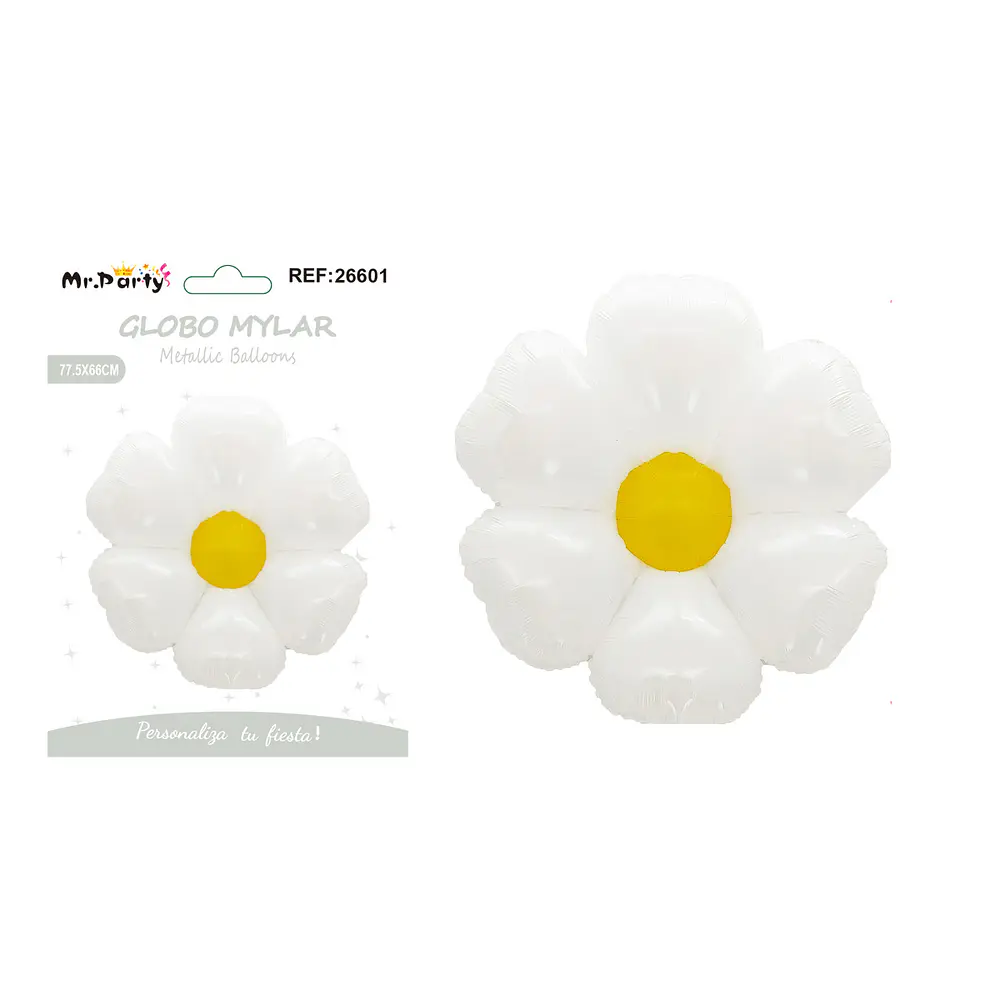 Globo metálico margarita blanco 66*77.5cm