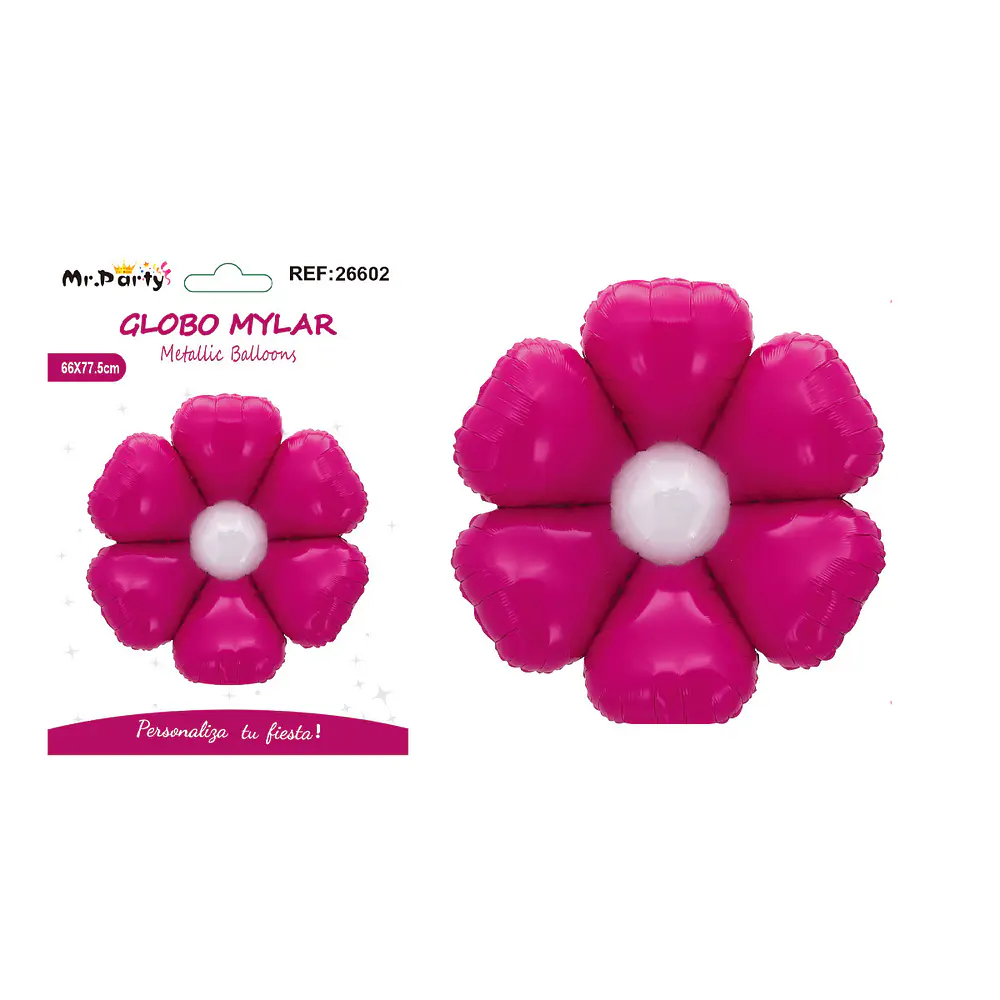 Globo metálico margarita fucsia 66*77.5cm