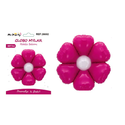 Globo metálico margarita fucsia 66*77.5cm