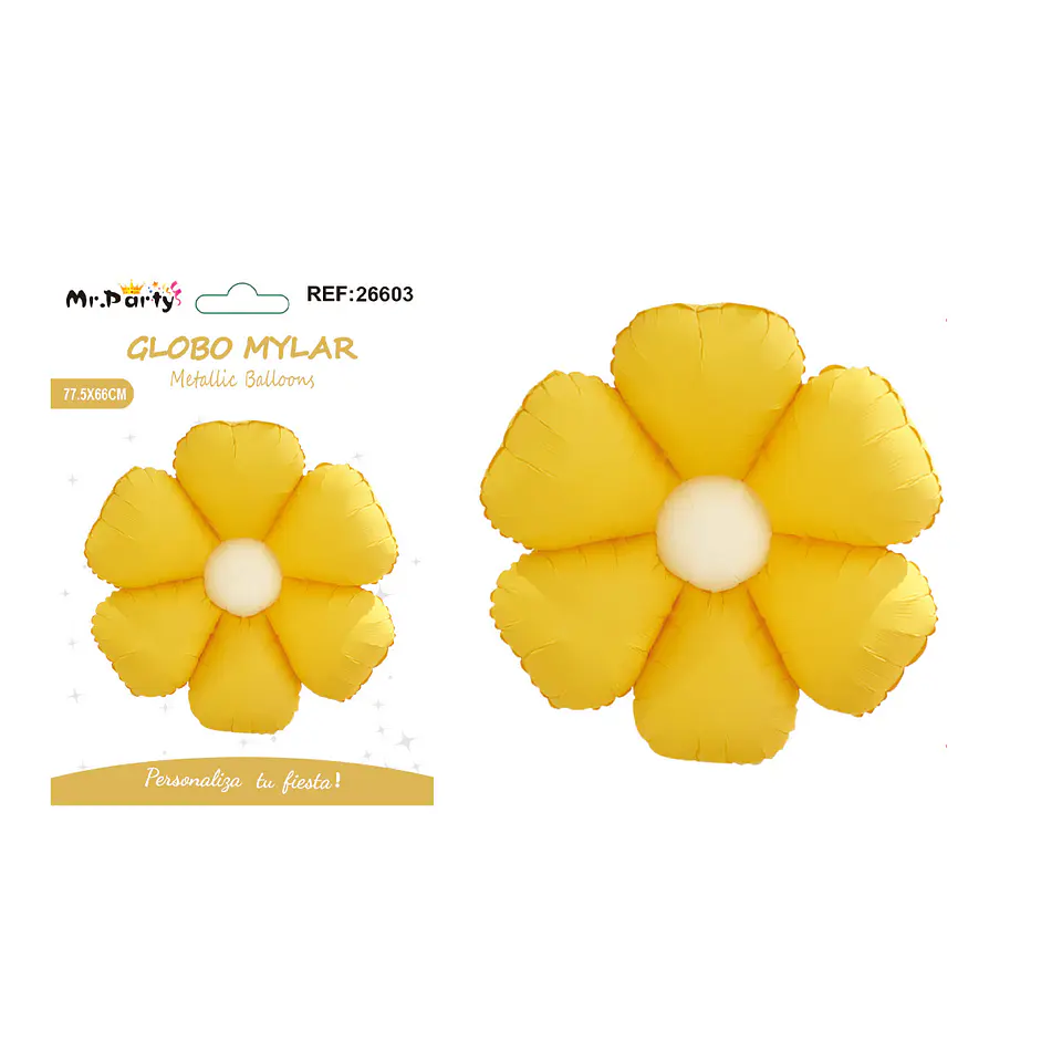 Globo metálico margarita amarillo mate 66*77.5cm 1