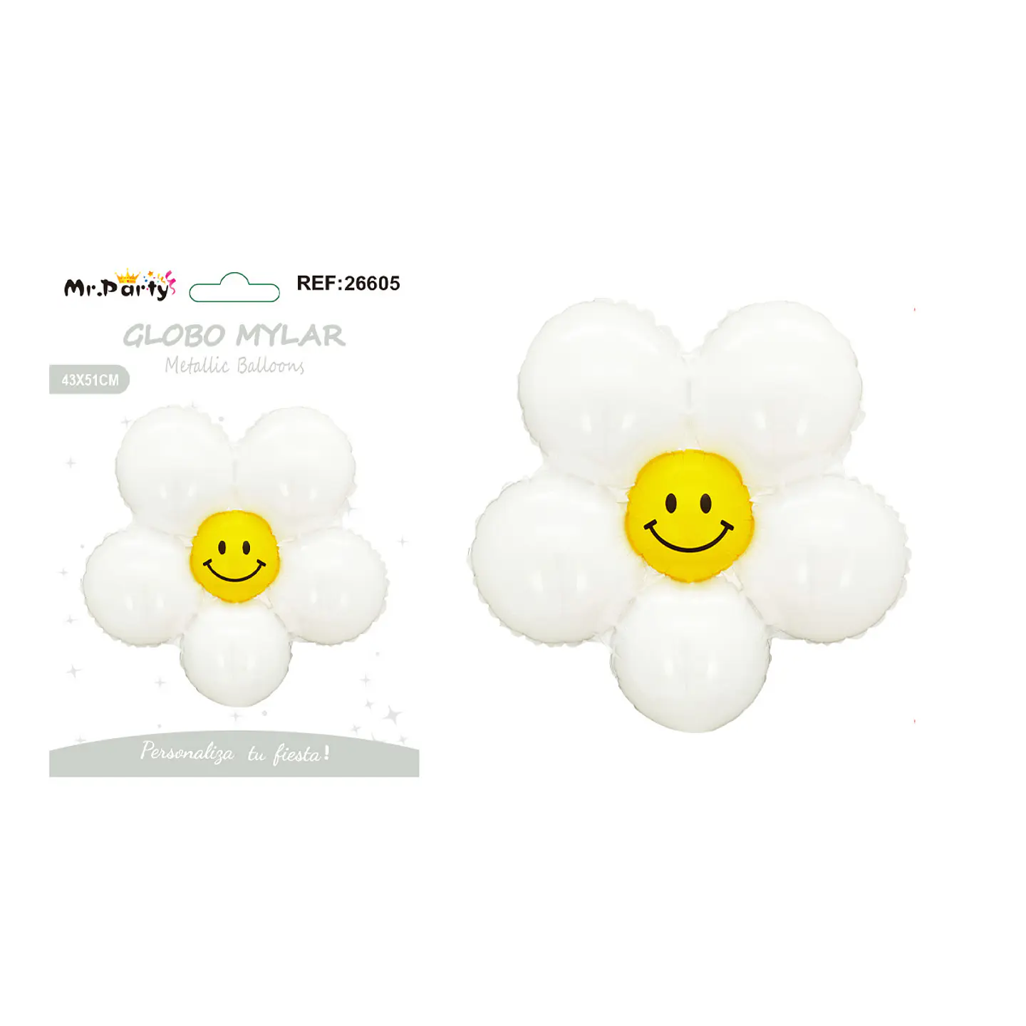 Globo metálico margarita blanco 43*51cm 1