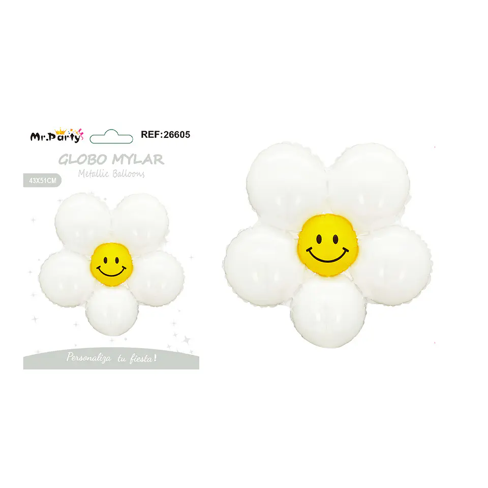 Globo metálico margarita blanco 43*51cm 1