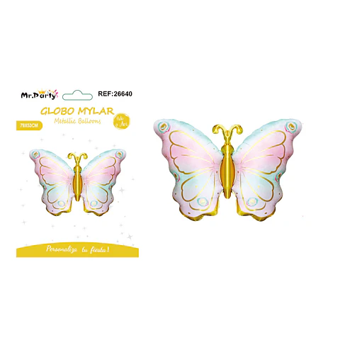 Globo metálico mariposa aluminio elegante 79*53cm
