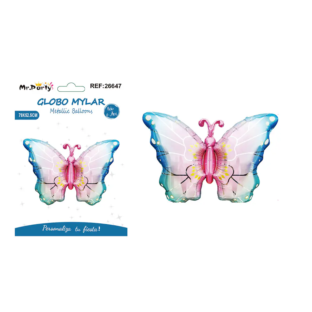 Globo metálico mariposa degradada 79*52.5cm