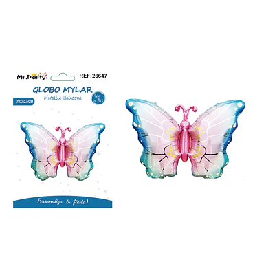 Globo metálico mariposa degradada 79*52.5cm