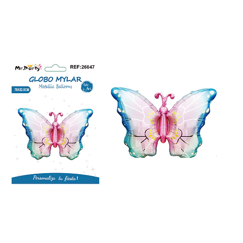 Globo metálico mariposa degradada 79*52.5cm