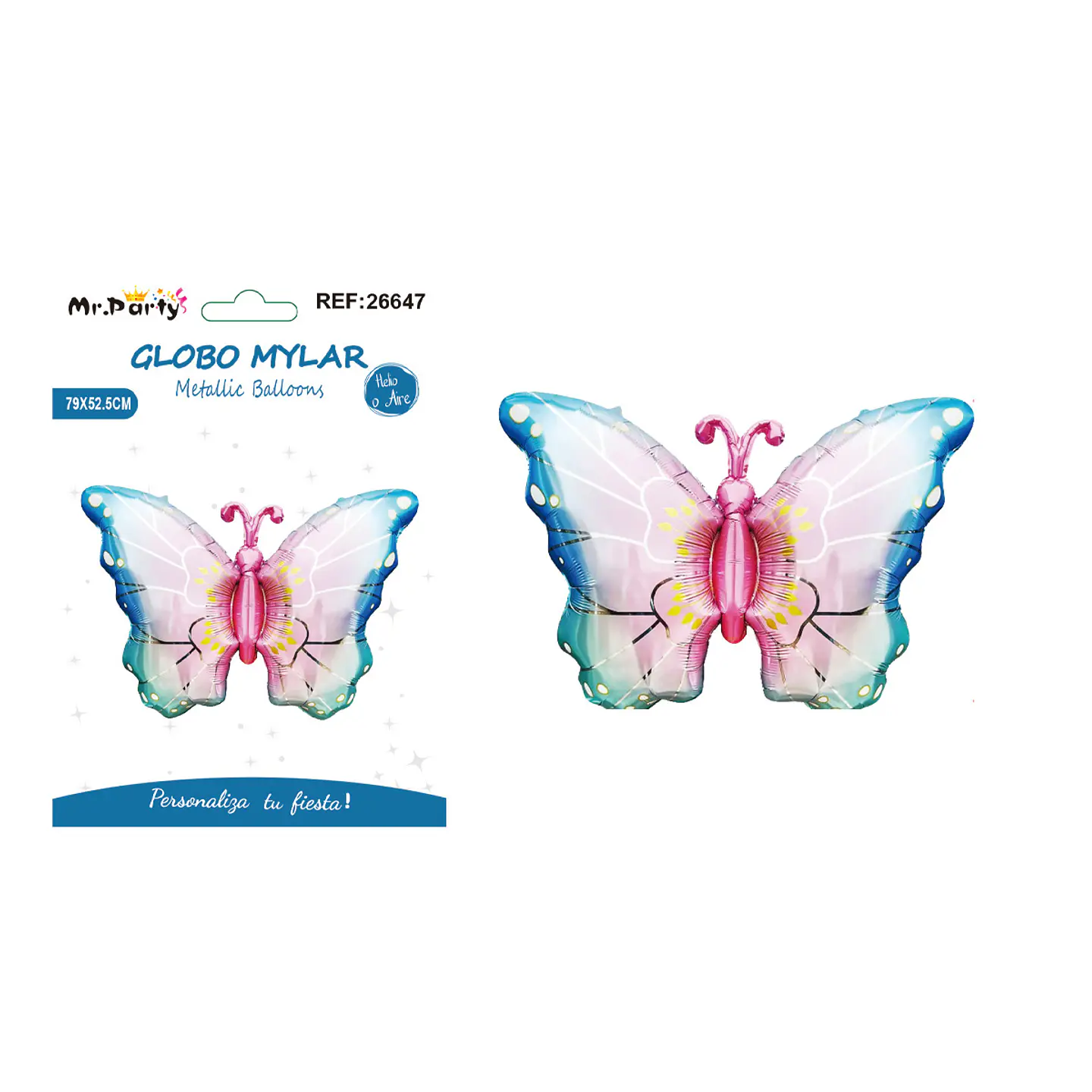 Globo metálico mariposa degradada 79*52.5cm 1