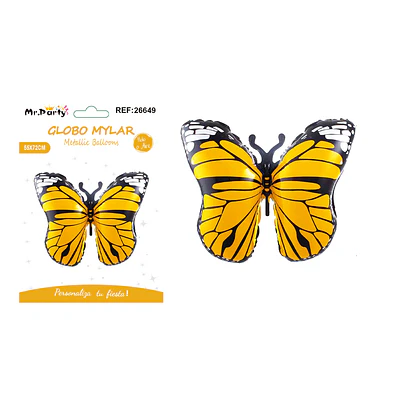 Globo metálico mariposa amarillo 55*72cm