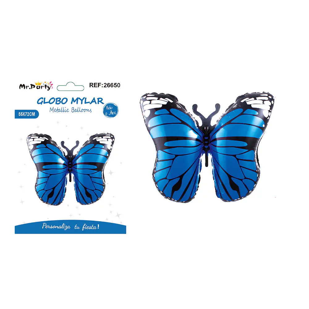 Globo metálico mariposa azul 55*72cm