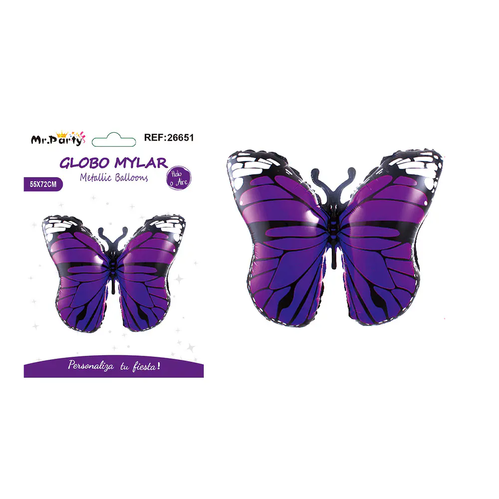 Globo metálico mariposa morado 55*72cm
