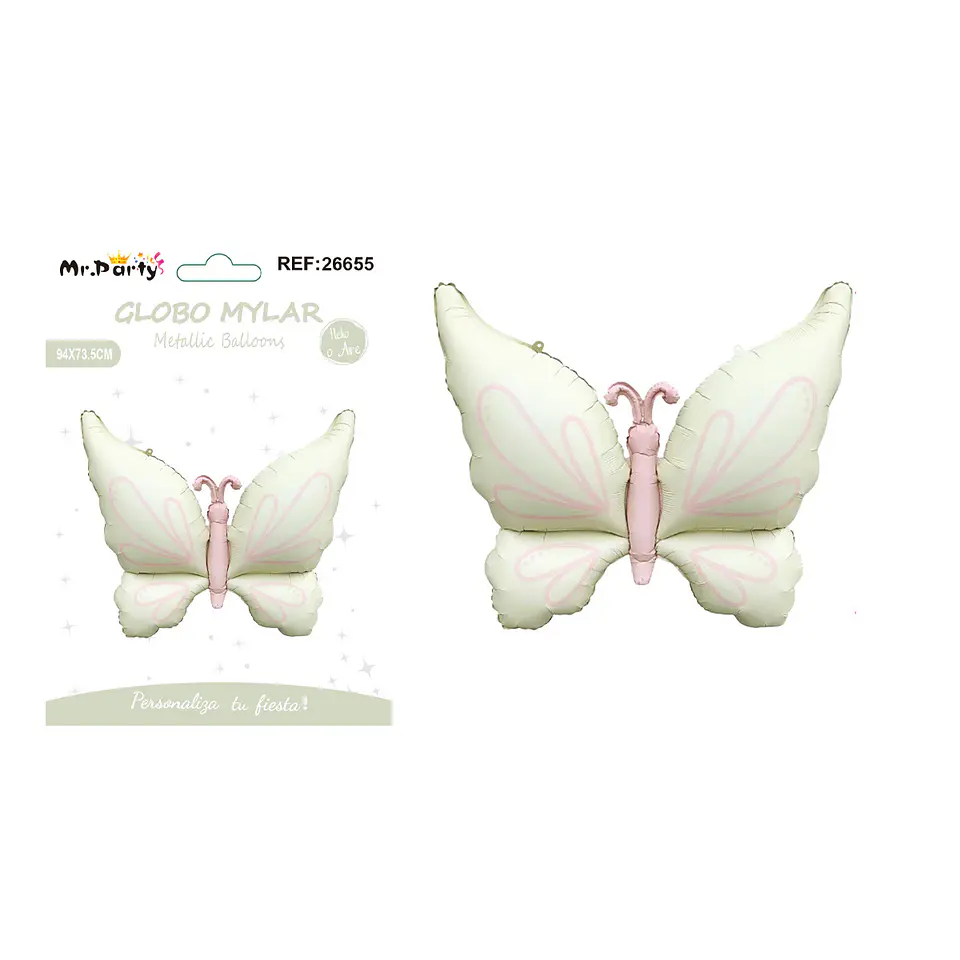 Globo metálico mariposa beige estilo INS 94*73.5cm 1