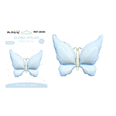 Globo metálico mariposa celeste estilo INS 94*73.5cm