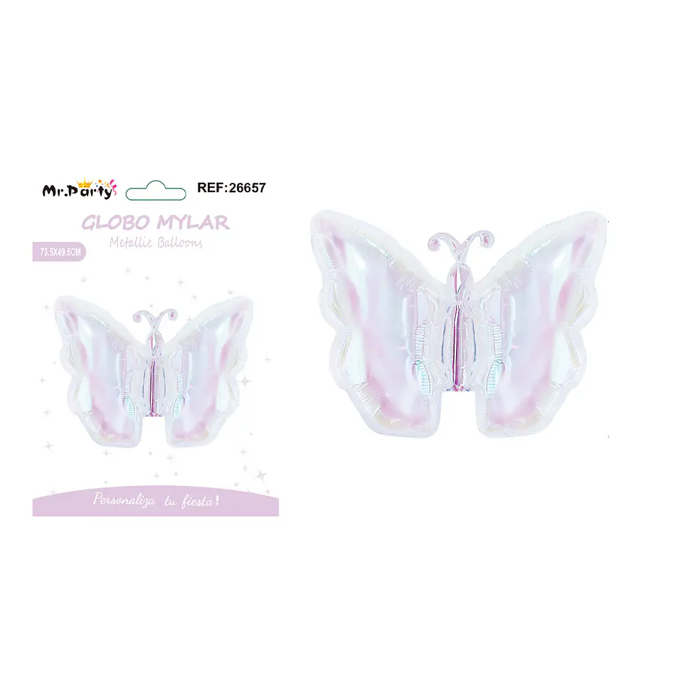 Globo metálico mariposa teñida multicolor brillante 73.5*49.5cm 1