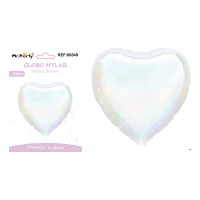 Globo metálico corazón tornasol 18 pulgadas 45cm