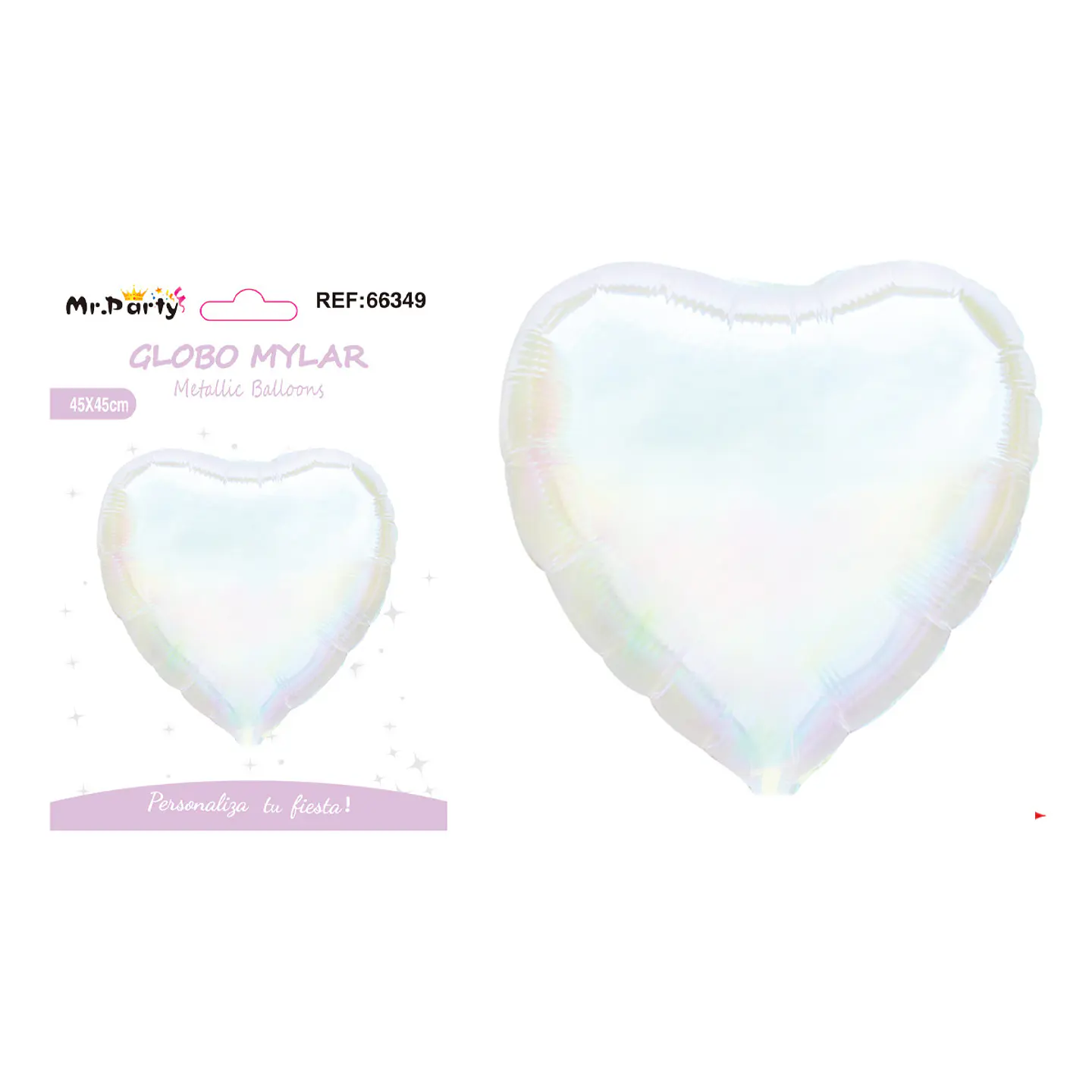 Globo metálico corazón tornasol 18 pulgadas 45cm 1
