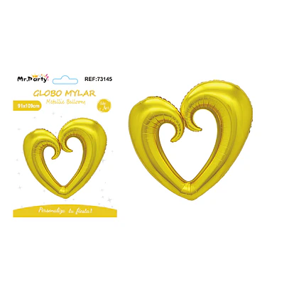 Globo metálico corazón 36 pulgadas dorado 91*109cm