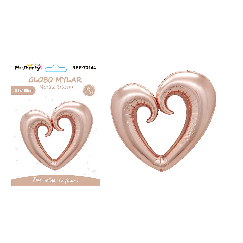 Globo metálico corazón 36 pulgadas rosa dorado 91*109cm 1