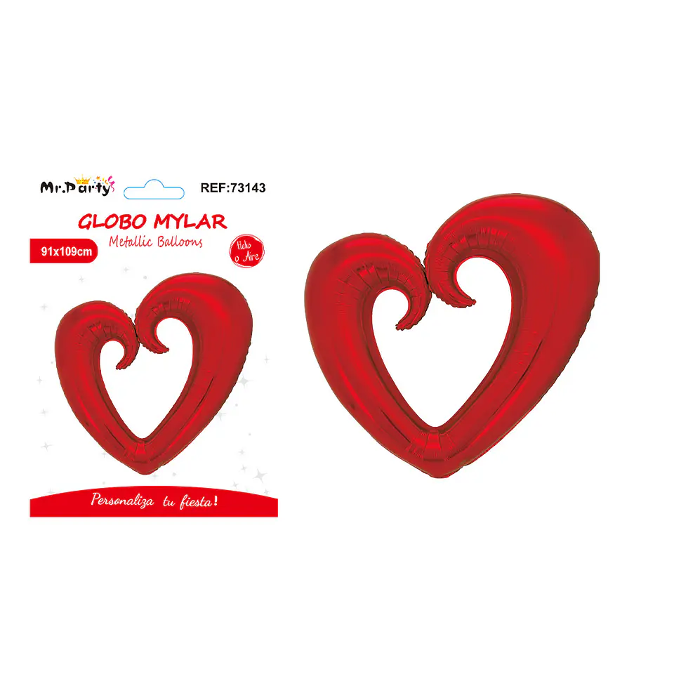 Globo metálico corazón 36 pulgadas rojo 91*109cm 1