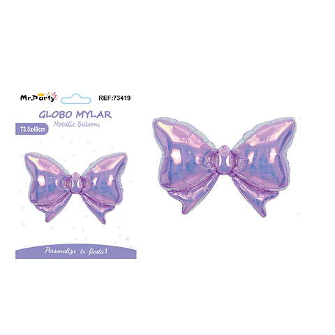 Globo metálico lazo tornasol mediano morado 73.5*49cm