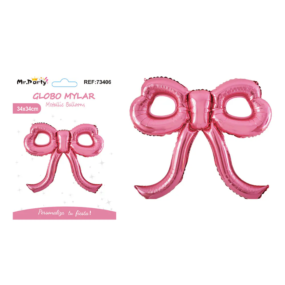 Globo metálico lazo mini hueco fucsia 34*34cm