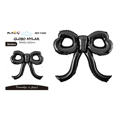 Globo metálico lazo mini hueco negro 34*34cm