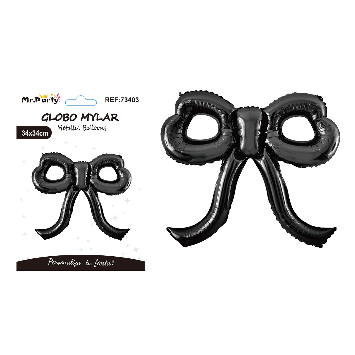 Globo metálico lazo mini hueco negro 34*34cm 1