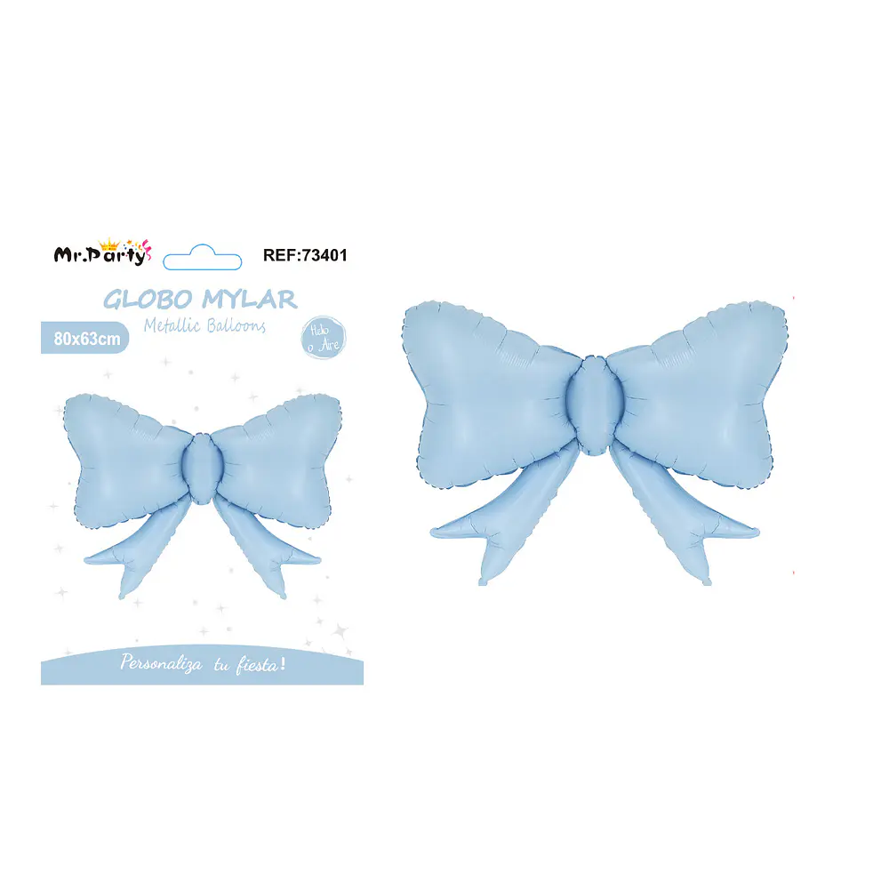 Globo metálico lazo macaron azul 80*63cm