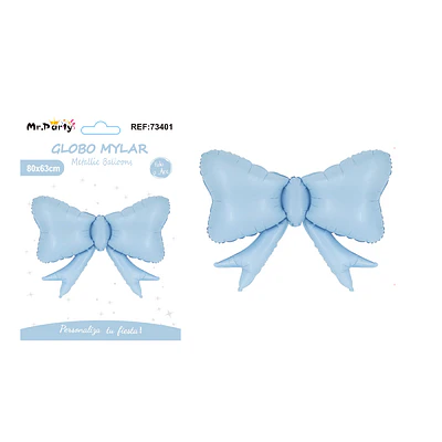 Globo metálico lazo macaron azul 80*63cm