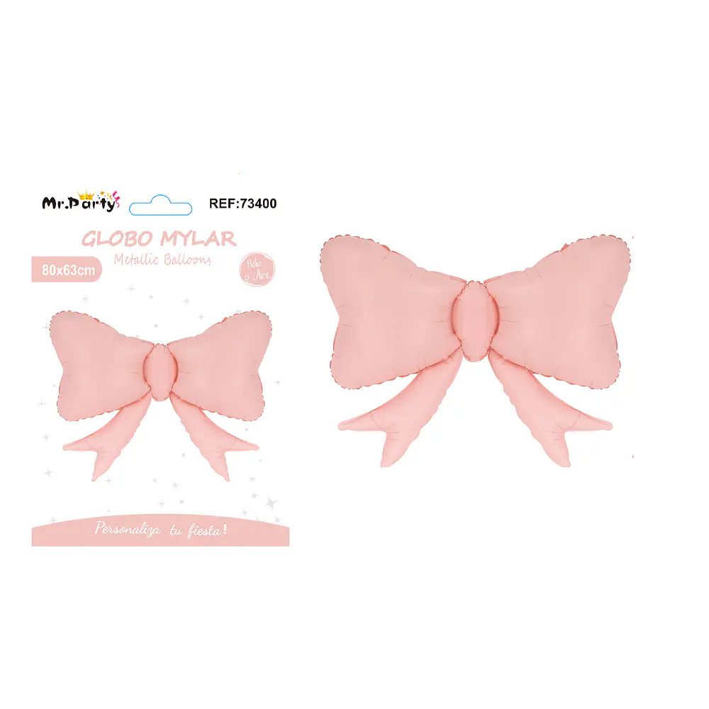 Globo metálico lazo macaron rosa 80*63cm