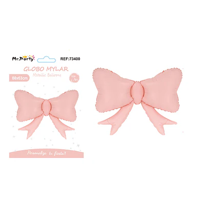 Globo metálico lazo macaron rosa 80*63cm