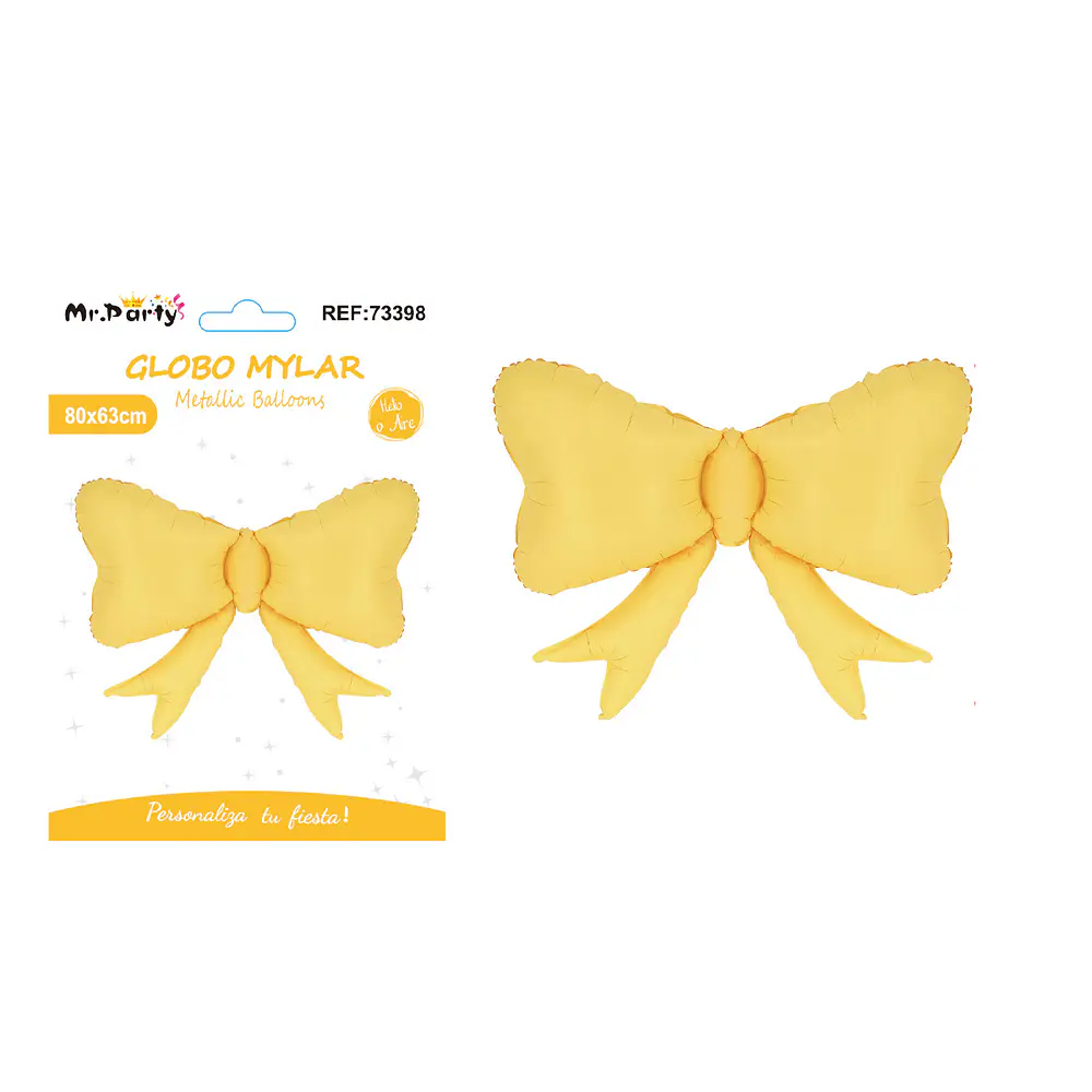 Globo metálico lazo macaron amarillo 80*63cm