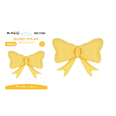 Globo metálico lazo macaron amarillo 80*63cm