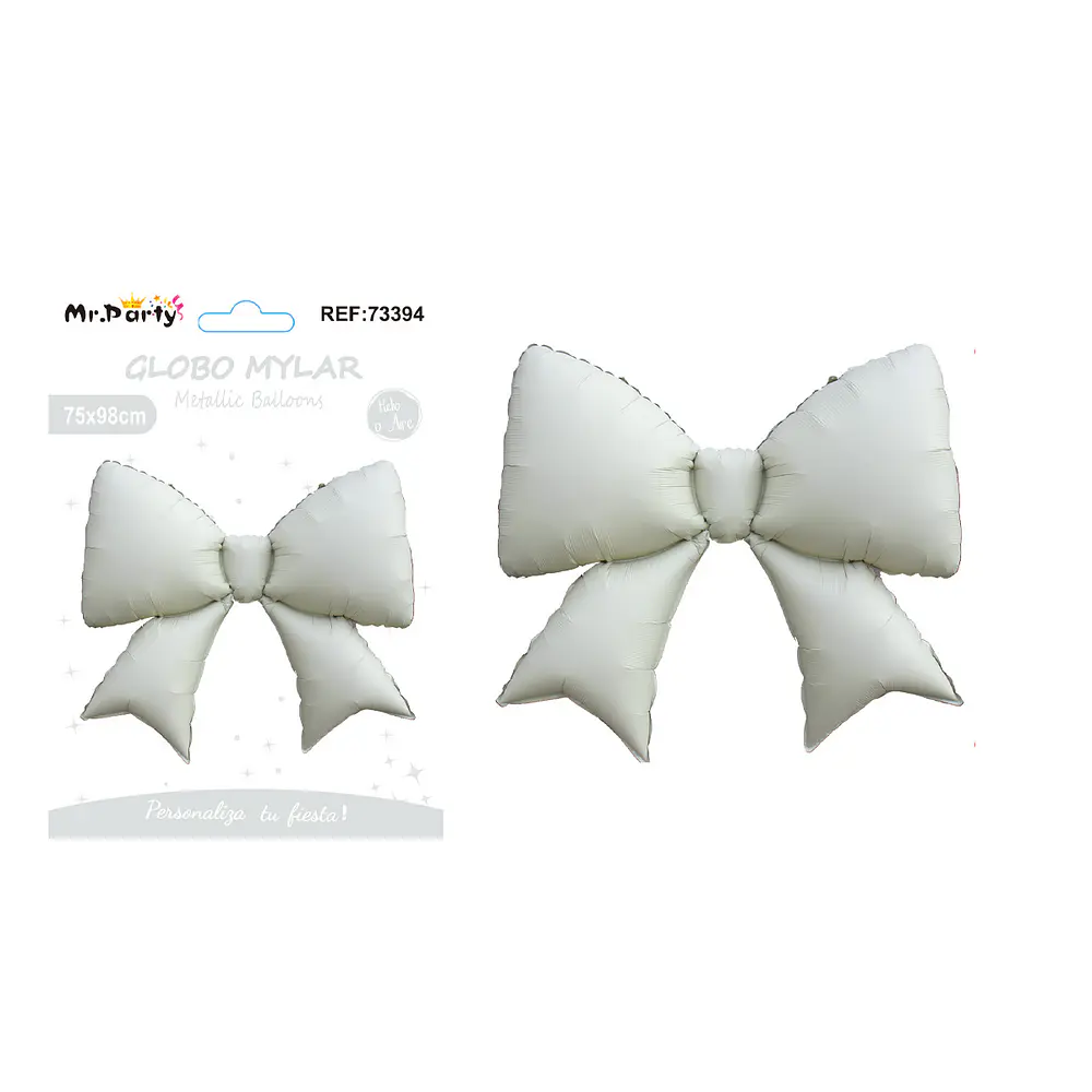 Globo metálico lazo crema 75*98cm