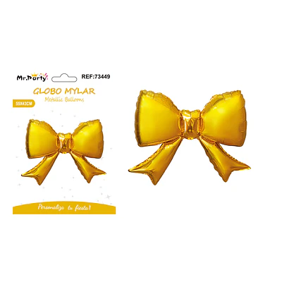 Globo metálico lazo dorado 55*43cm