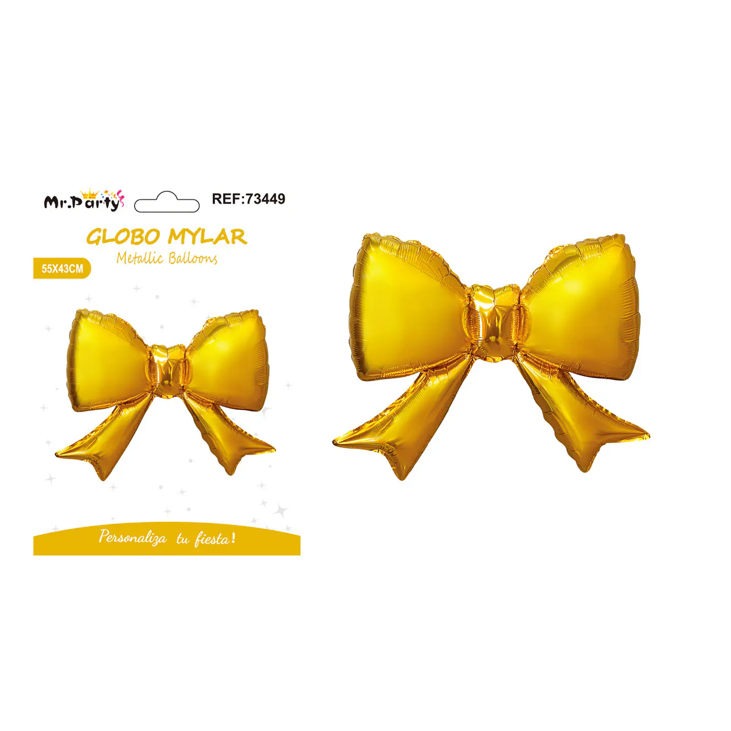 Globo metálico lazo dorado 55*43cm 1