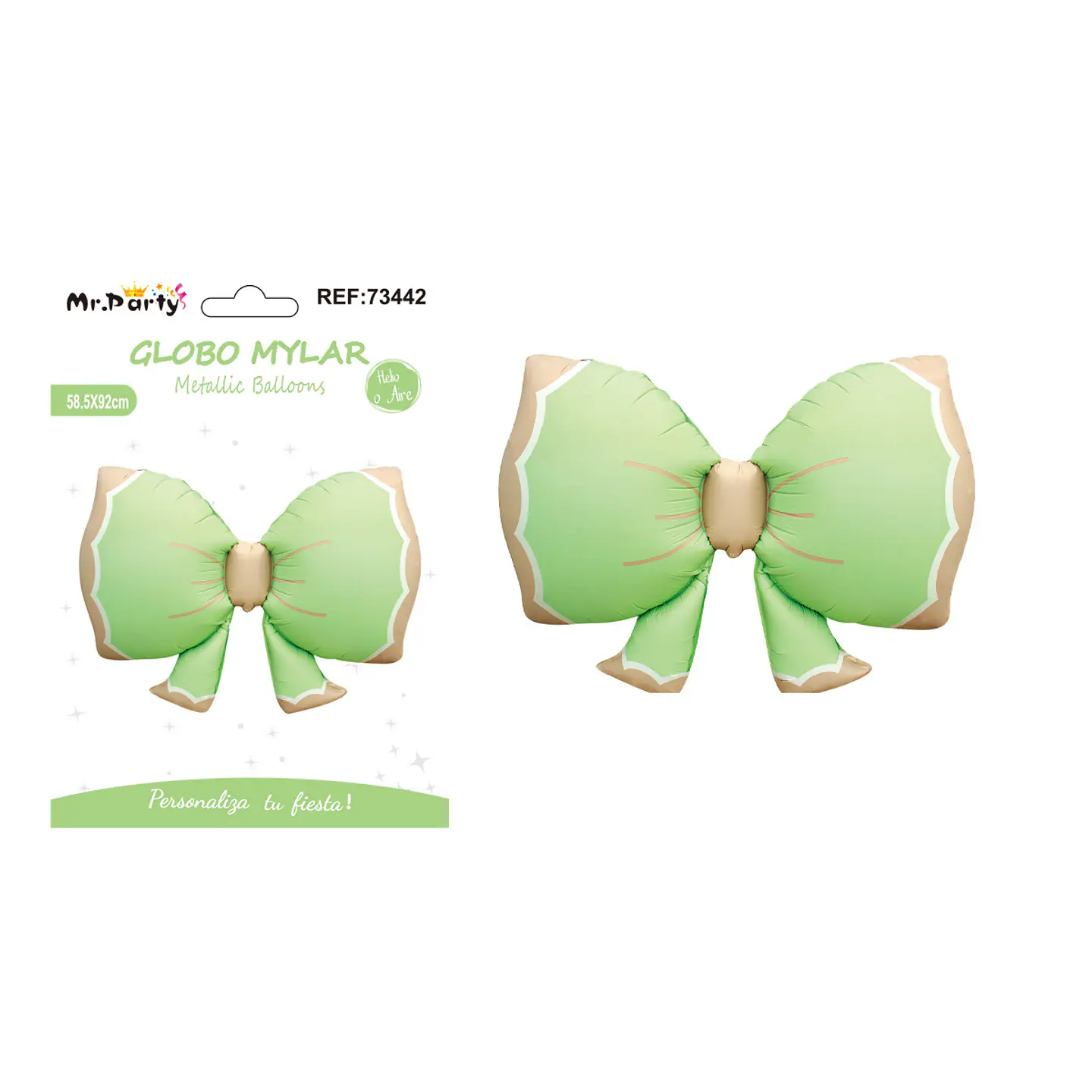 Globo metálico lazo mate verde claro 92*58.5cm 1