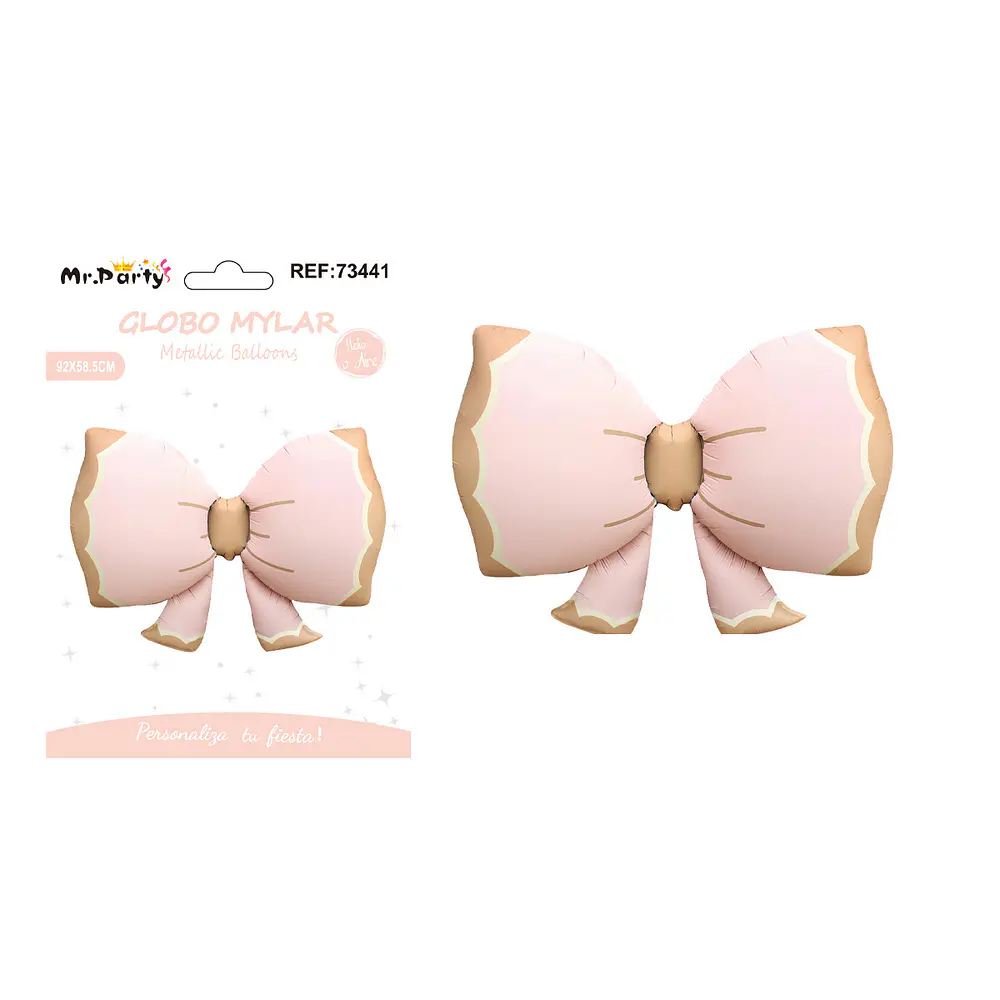 Globo metálico lazo mate naranjo rosado 92*58.5cm