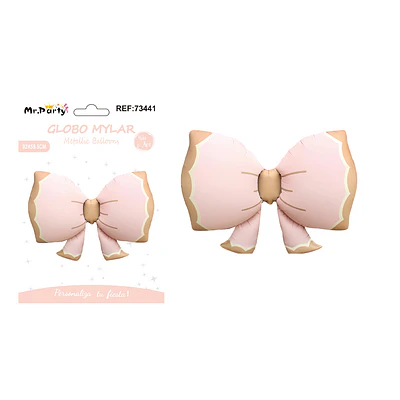 Globo metálico lazo mate naranjo rosado 92*58.5cm