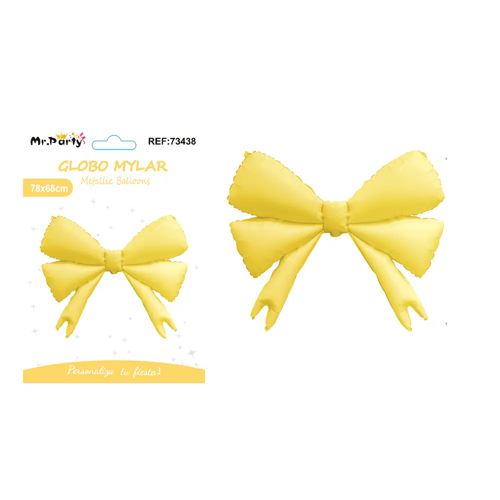 Globo metálico lazo mate amarillo 78*68cm