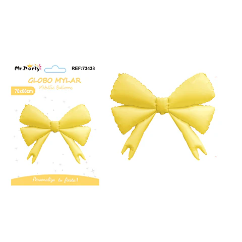 Globo metálico lazo mate amarillo 78*68cm