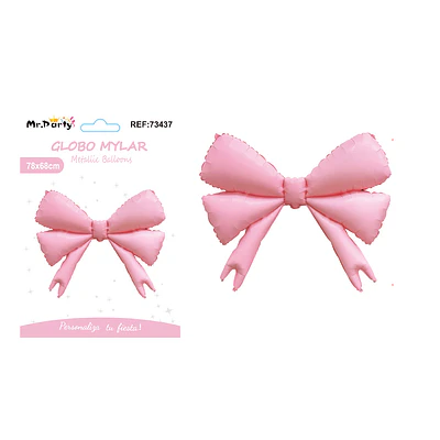 Globo metálico lazo mate rosa 78*68cm