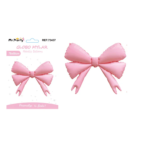 Globo metálico lazo mate rosa 78*68cm